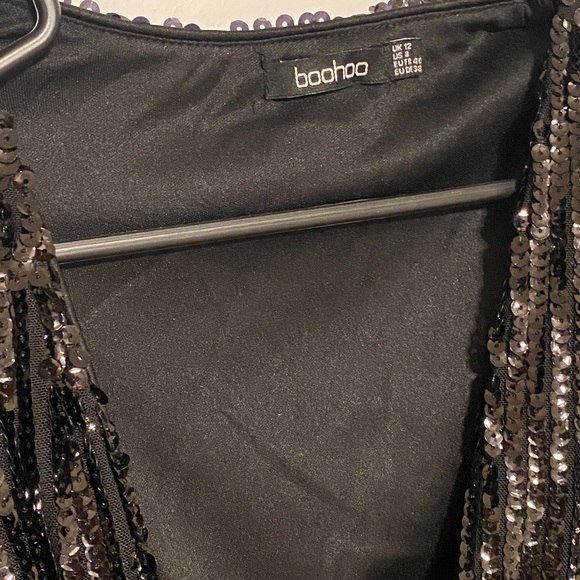 Black low cut sequin dress - Picture 3 of 4